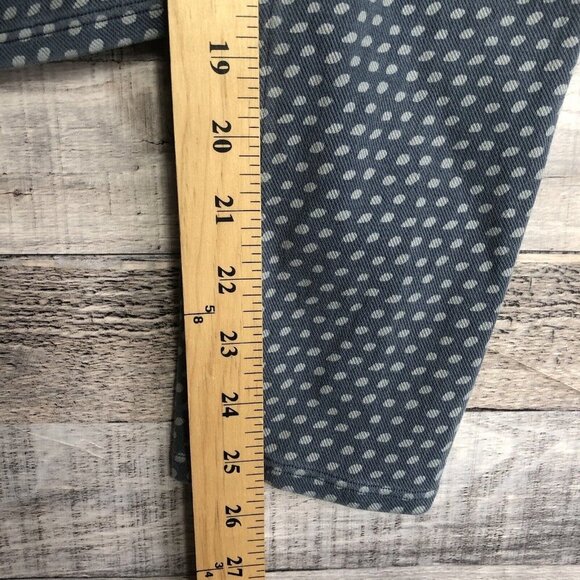 SPANX Pull On Pant Jeggings Mid Rise Medium Blue Denim Polka Dot Stretch - Picture 12 of 12